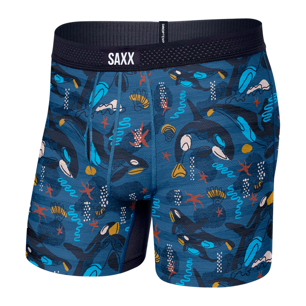 Boxer Saxx DROPTEMP™ COOLING MESH WHALE WATCH- STORM BLUE