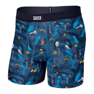 Boxer Saxx DROPTEMP™ COOLING MESH WHALE WATCH- STORM BLUE