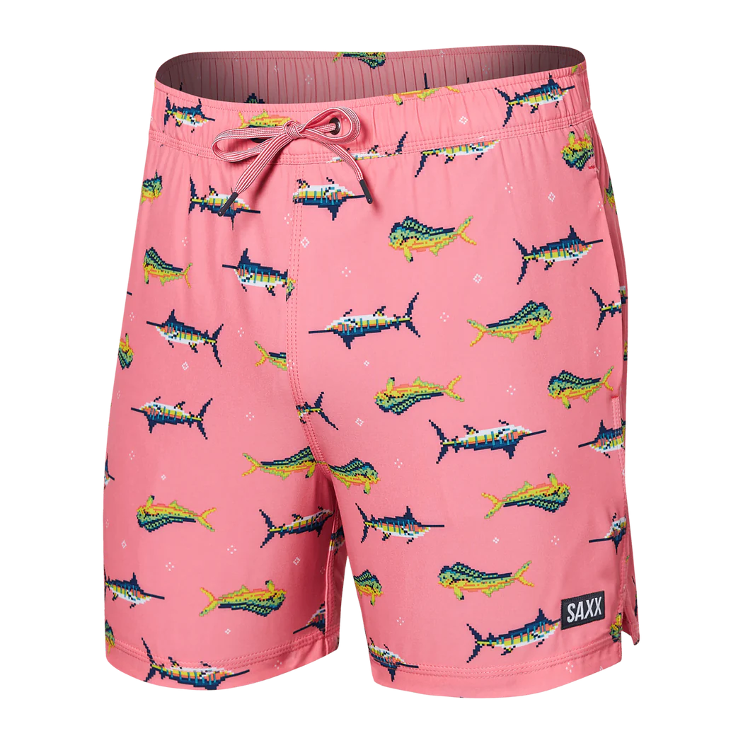 Maillot de bain Saxx Oh Buoy 2in1 VOLLEY 5" TROPHY CATCH- FLAMINGO