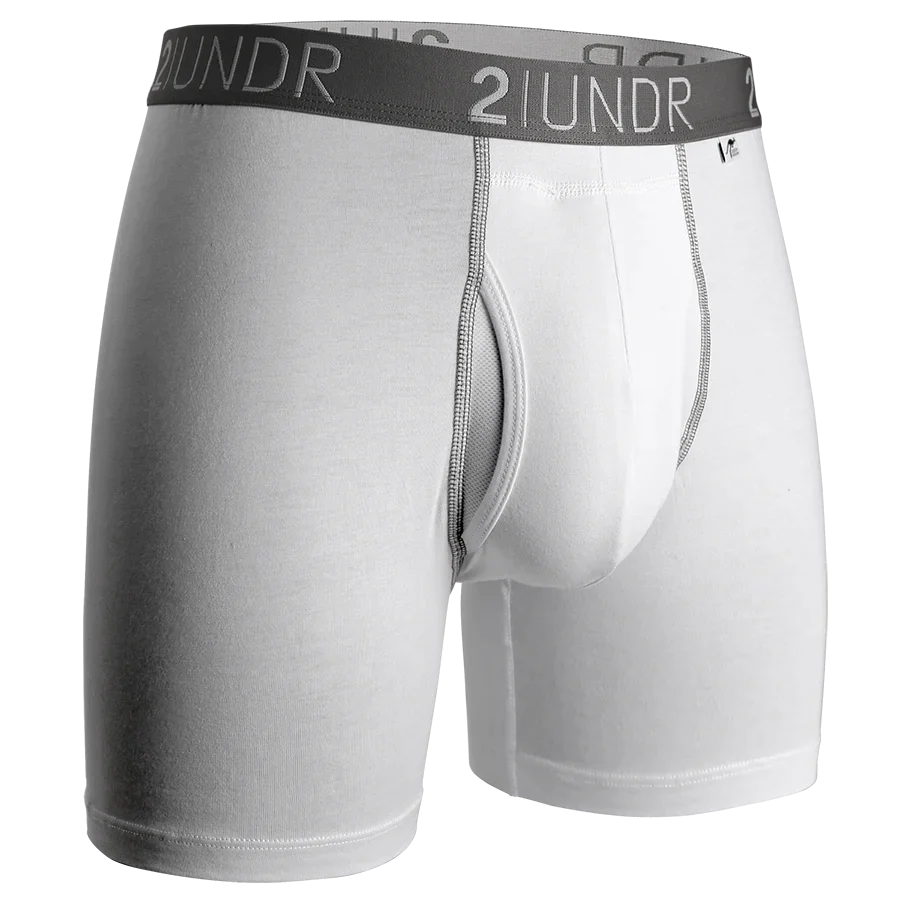 2Undr - Swing Shift Boxer Brief : White/Grey