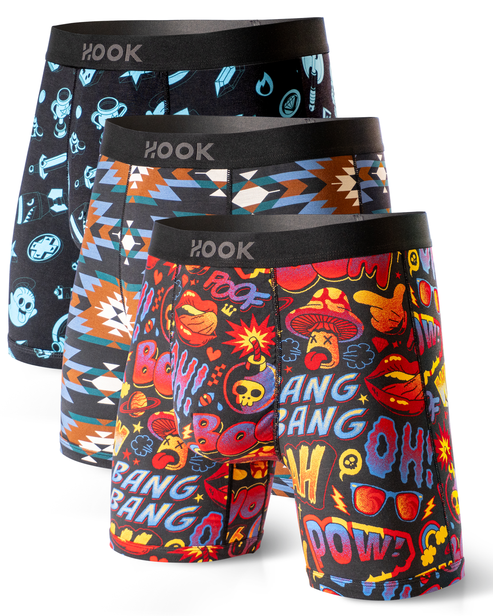 Pack : 3 boxers Max 1X Aztek, 1X Pow, 1X Arcade