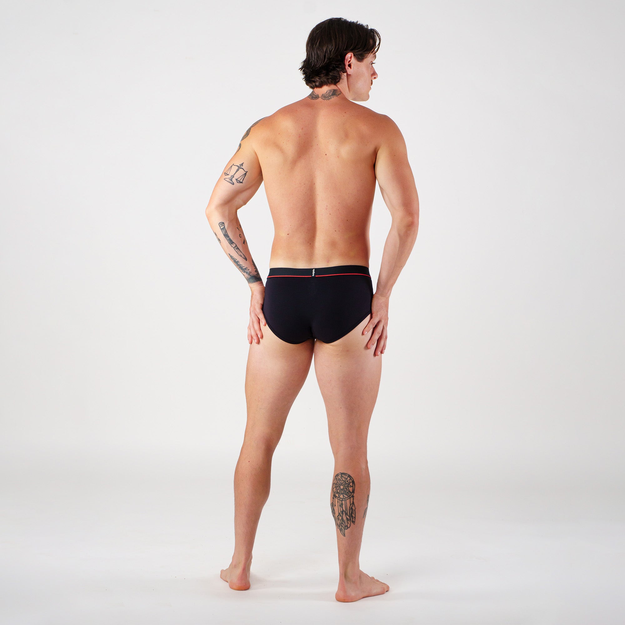 3 slips Daily : Gris mix, noir et rouge et bleu royal