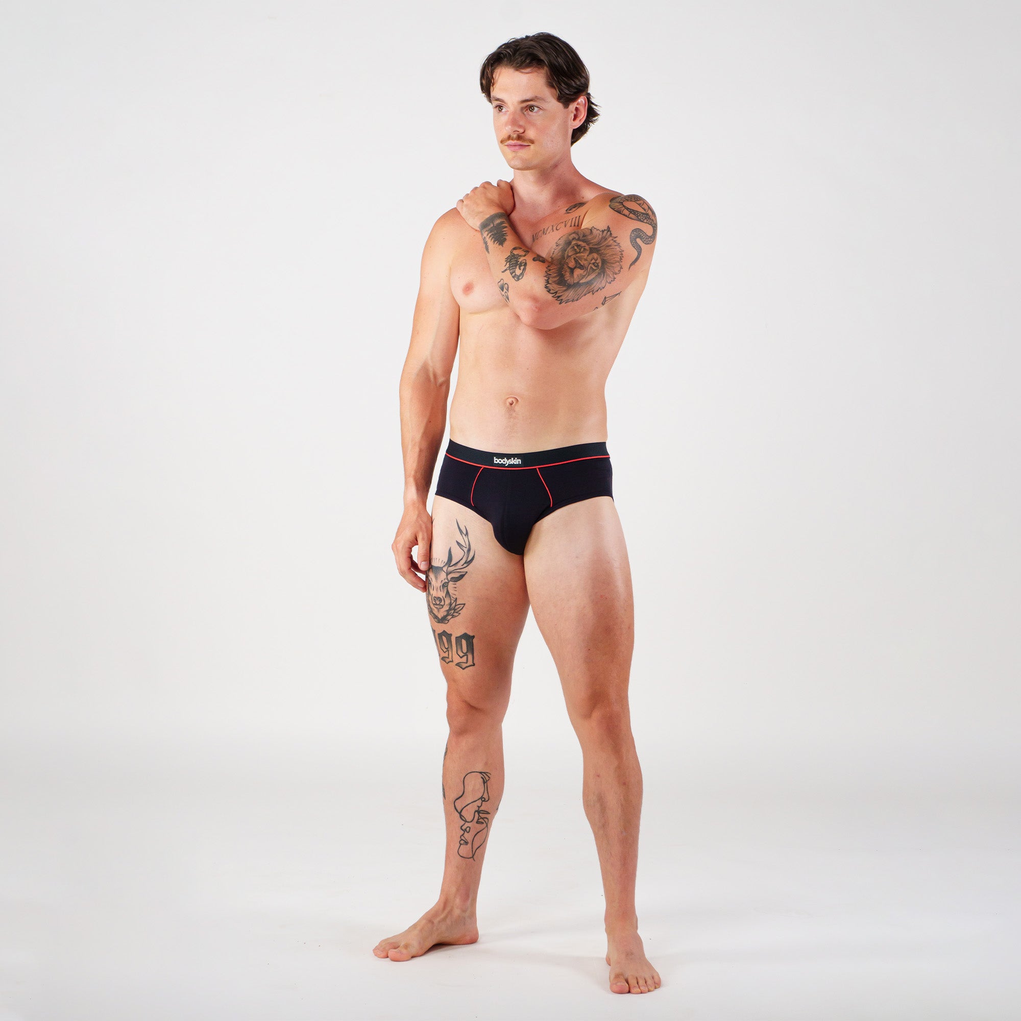 3 slips Daily : Gris mix, noir et rouge et bleu royal