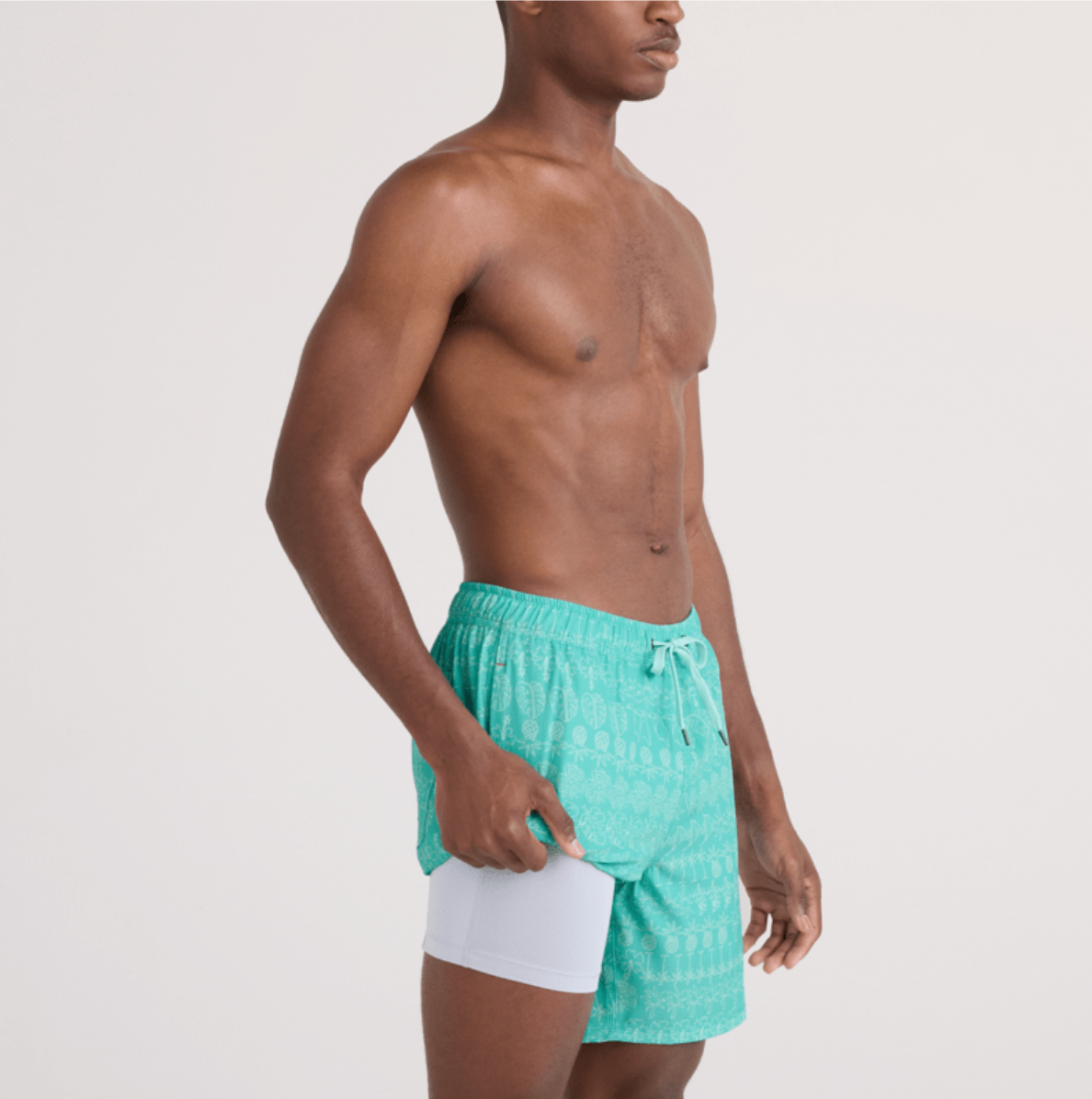 Oh Buoy 2-in-1 VOLLEY 7" Swimsuit ISLANDS ALIGNMENT-BLUE SURF