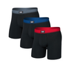 Pack of 3 Essential Cotton boxers RED/NAVY/TURBULENCE WB