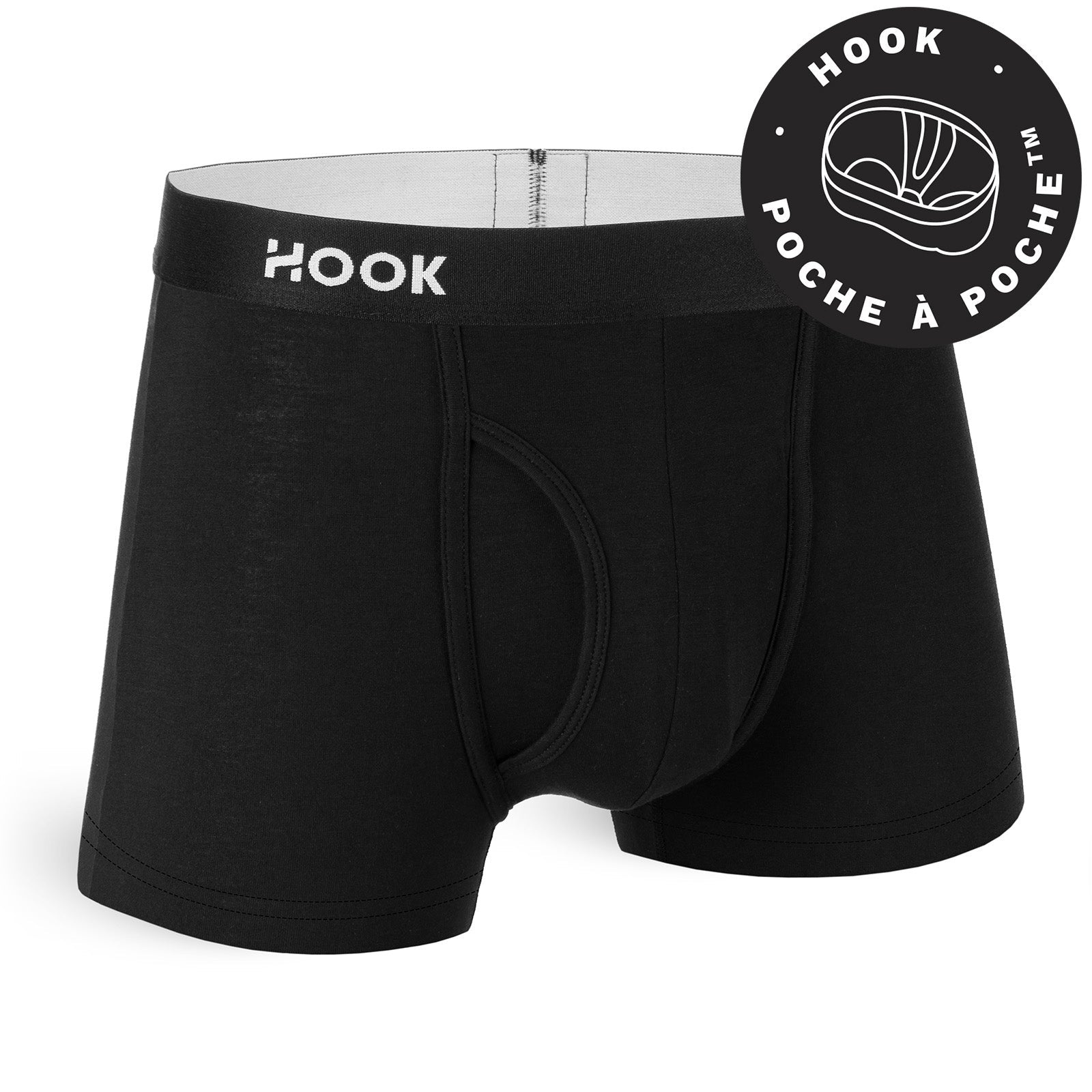 5 boxers courts Fly : Noir