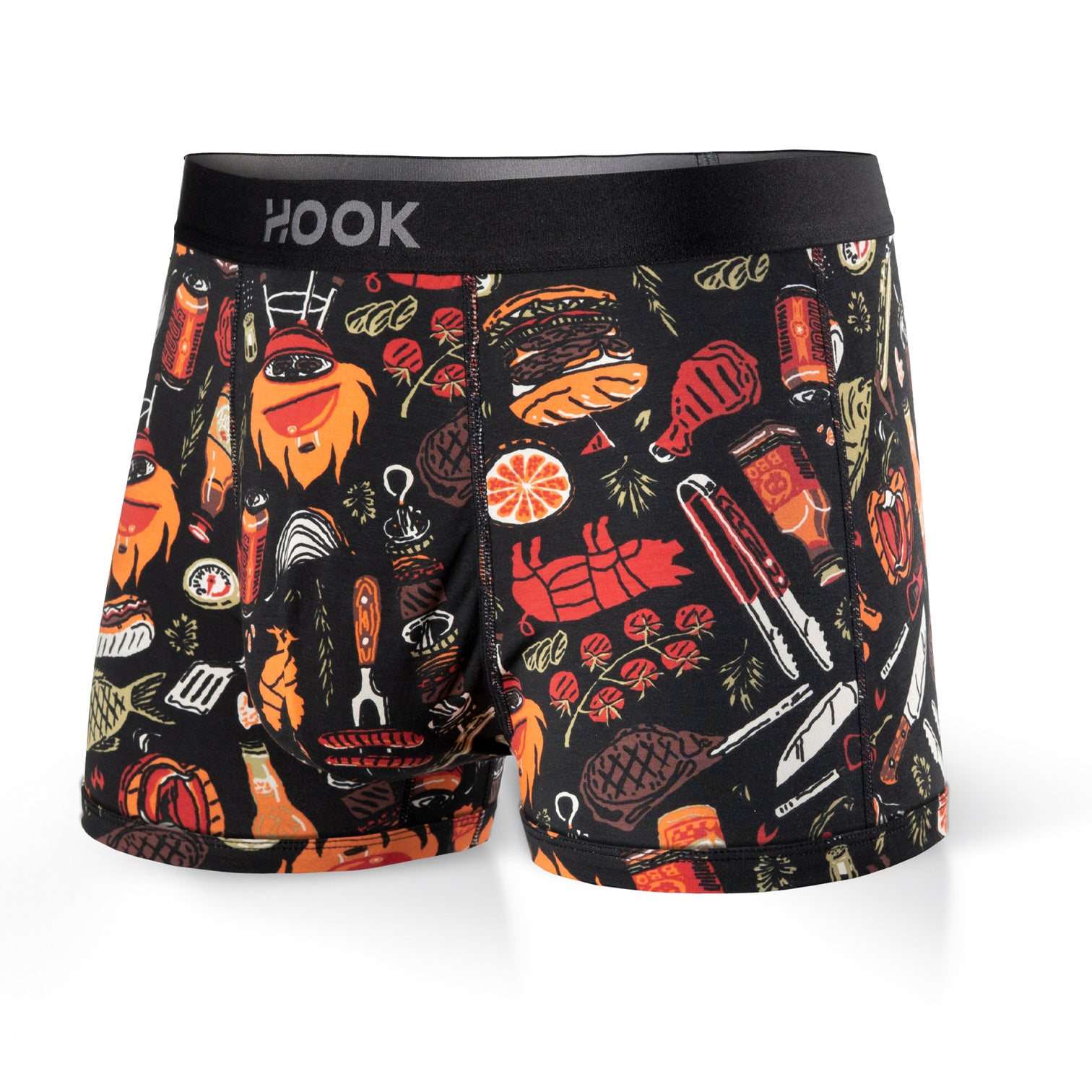 3 boxers courts Max 1X BBQ, 1X Pêches, 1X Muy Caliente