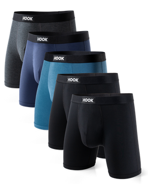 5 boxers Max : 2X Noir, 1X Bleu Urbain , 1X Bleu Marin et 1X Charcoal