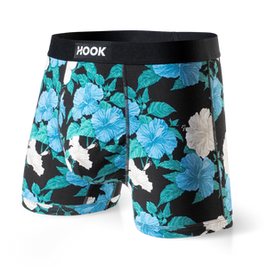 5 boxers courts Max : 1X Noir, 1X Bleu Marin, 1X Charcoal, 1X Aloha et 1X Cowboy