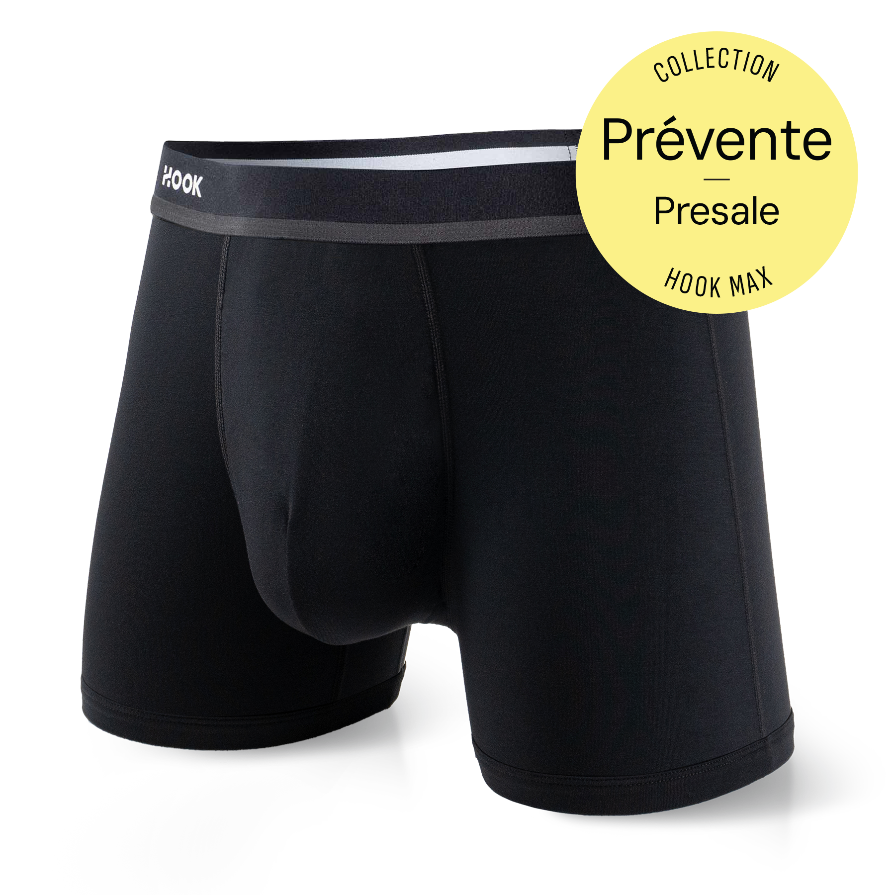 Boxer court Max+ – 3,5 po : Noir