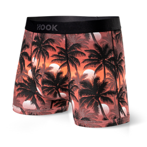 Pack#8 : 5 boxers courts Max 1X Palmiers, 1X Québec, 1X Requins, 1X Orange et 1X Indigo