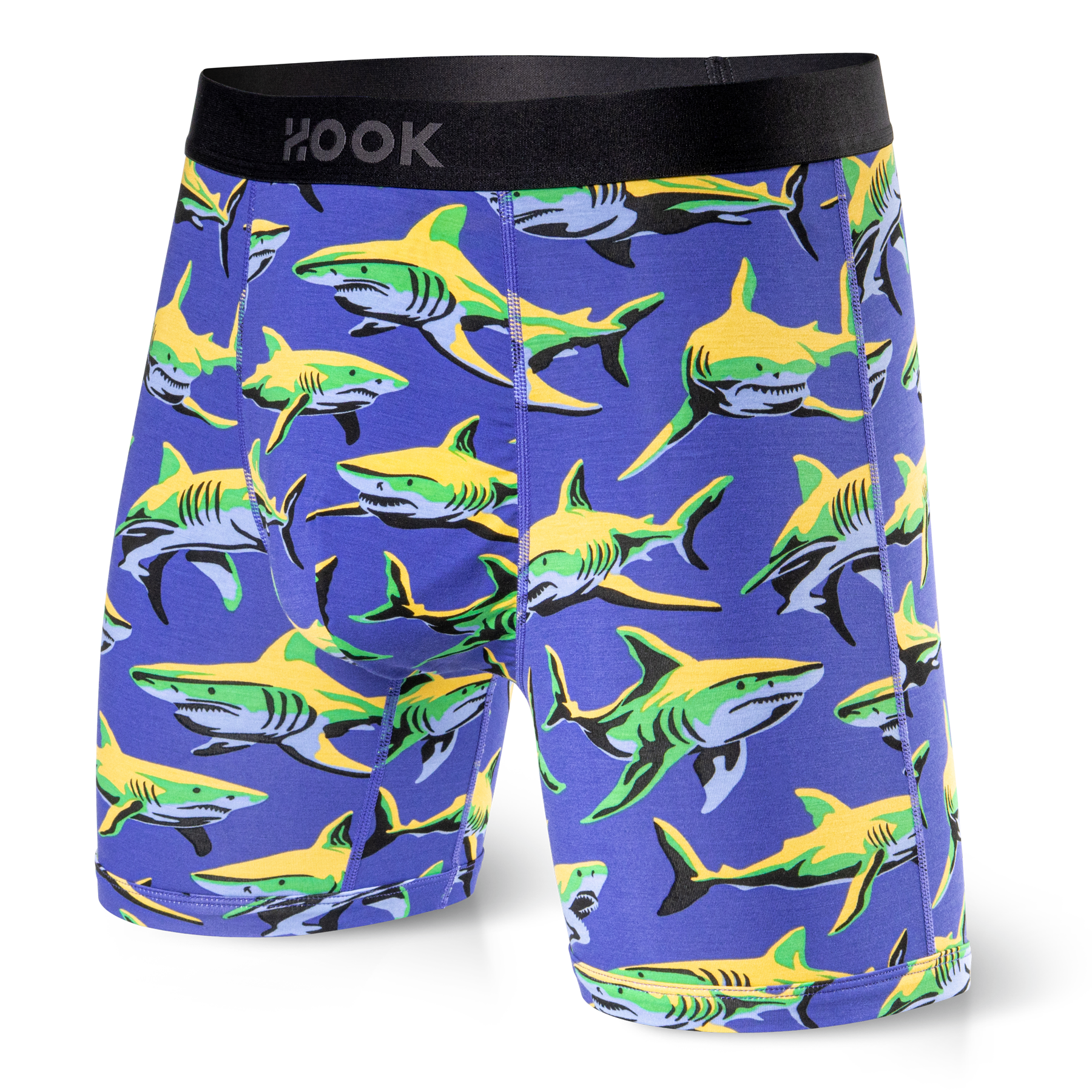 Pack#17 : 5 boxers Max 1X Palmiers, 1X Québec, 1X Requins, 1X Orange et 1X Indigo