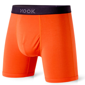 Pack#14 : 5 boxers Max 1X Bleu Nautique, 1X Gris Ardoise et 1X Noir Carbone, 1X Orange et 1X Indigo