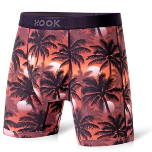 Pack#17 : 5 boxers Max 1X Palmiers, 1X Québec, 1X Requins, 1X Orange et 1X Indigo