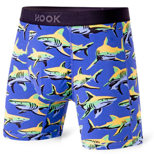 Pack#17 : 5 boxers Max 1X Palmiers, 1X Québec, 1X Requins, 1X Orange et 1X Indigo