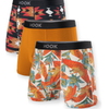 3 Max short boxer briefs: 1X aztec red, 1X parrots and 1X burnt ochre