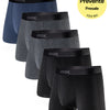 5 Max short boxers: 1X Nautical Blue, 2X Slate Grey, and 2X Carbon Black