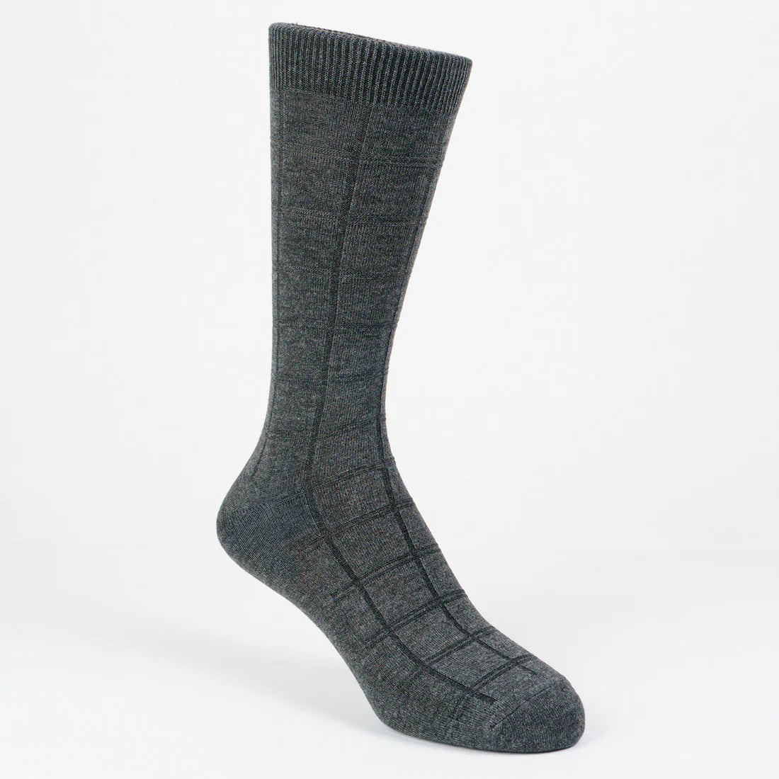 Nu Bamboo Crew Sock - Square Mix Grey