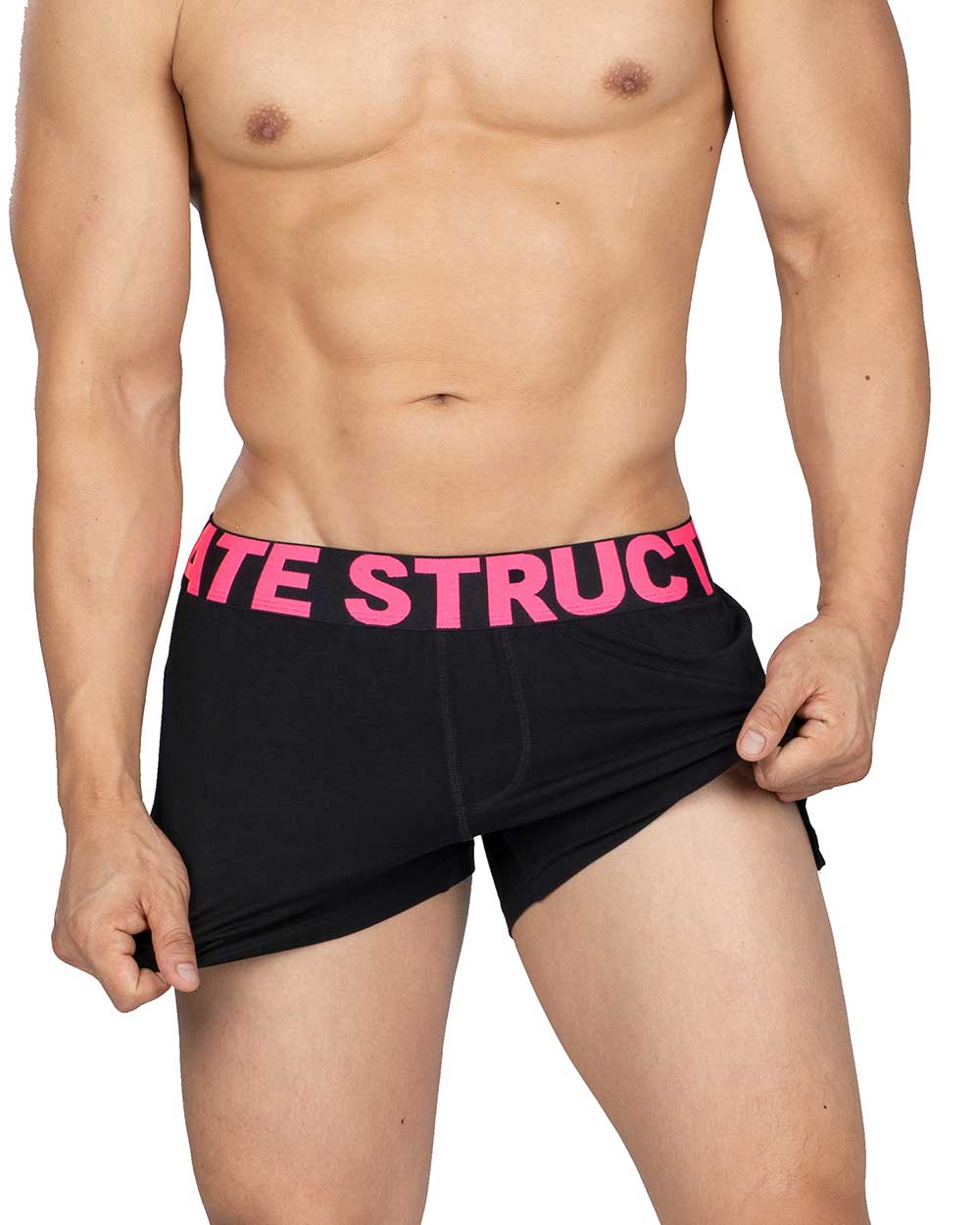 Boxer lousse Private Structure Black Magenta