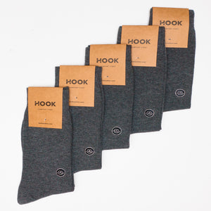 5 chaussettes mi-mollet: Charcoal