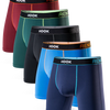 5 boxers Renew : Semi-compression noir, rouge, vert, bleu marin et bleu pâle