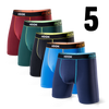 5 boxers Renew : Semi-compression noir & lime, rouge, vert et bleu marin et bleu pâle