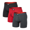 Pack of 3 Multi Sport Mesh Boxers SUNSET RED/TRBLNCE/FD BLK