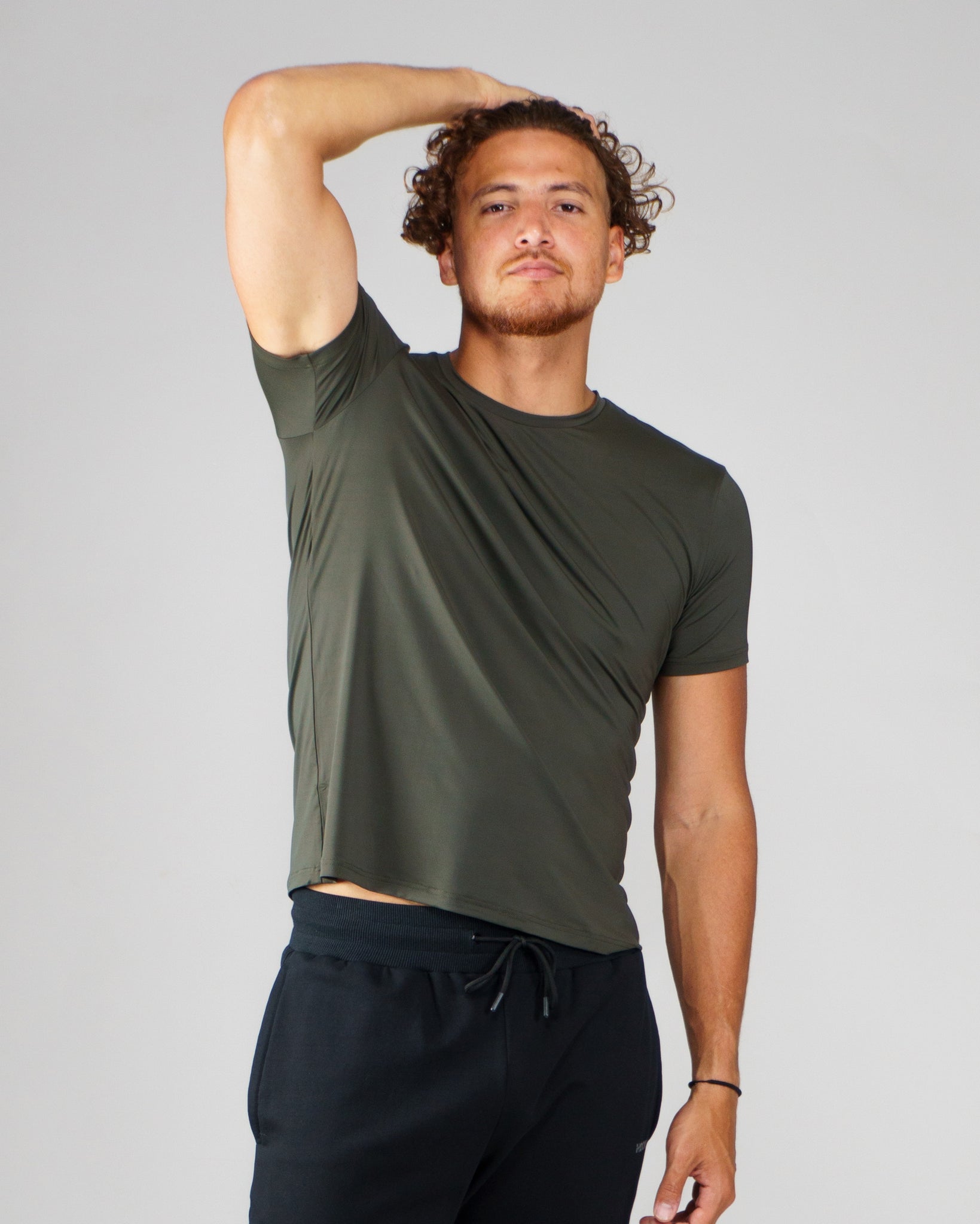 T-shirt Nu Crisp microfibre khaki