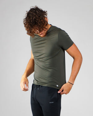 Nu Crisp khaki microfiber T-shirt