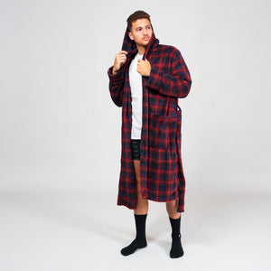 Hooded dressing gown Wanted plaid red