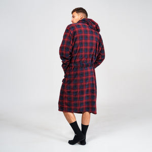 Hooded dressing gown Wanted plaid red