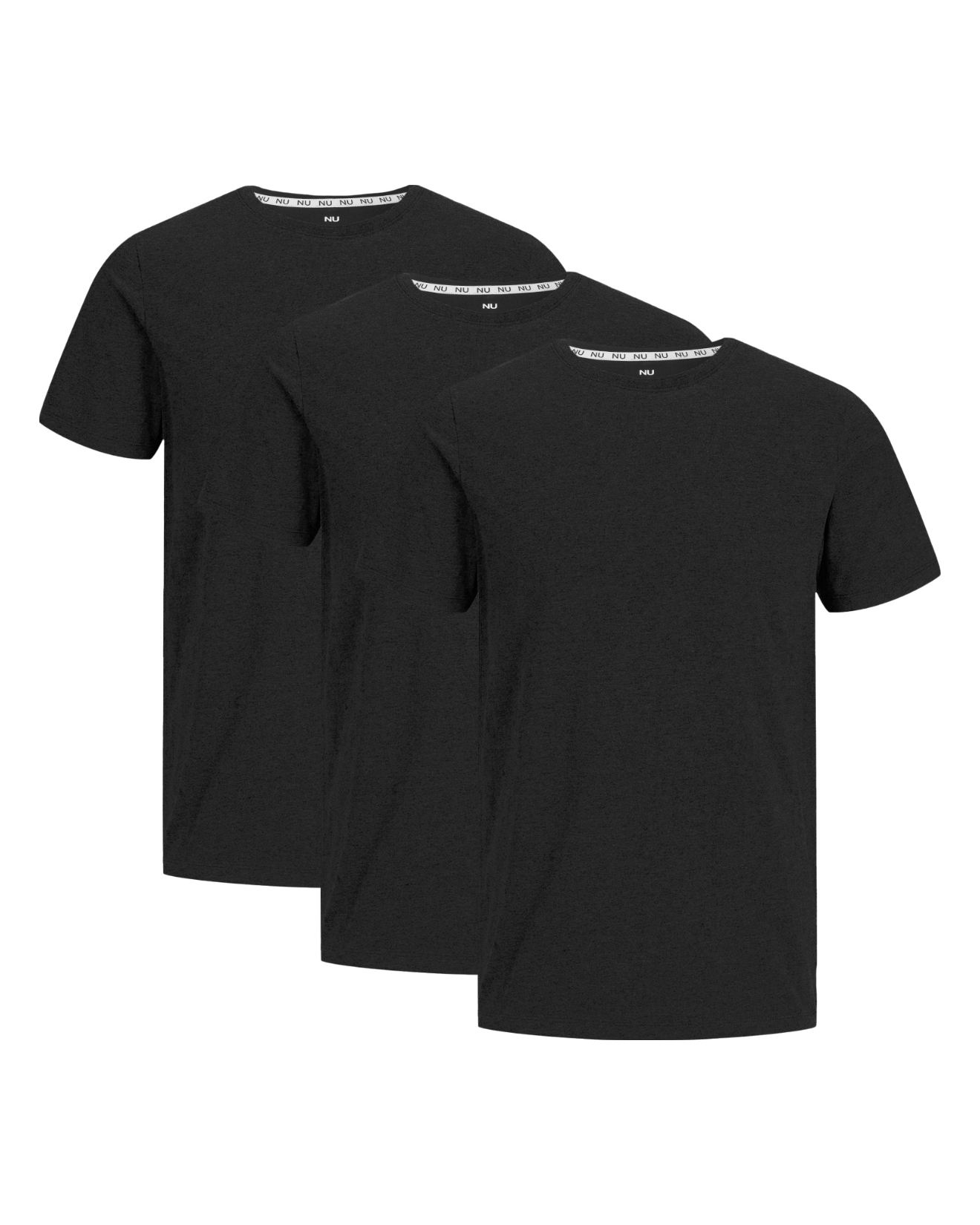 3 t-shirts en bambou : Noir