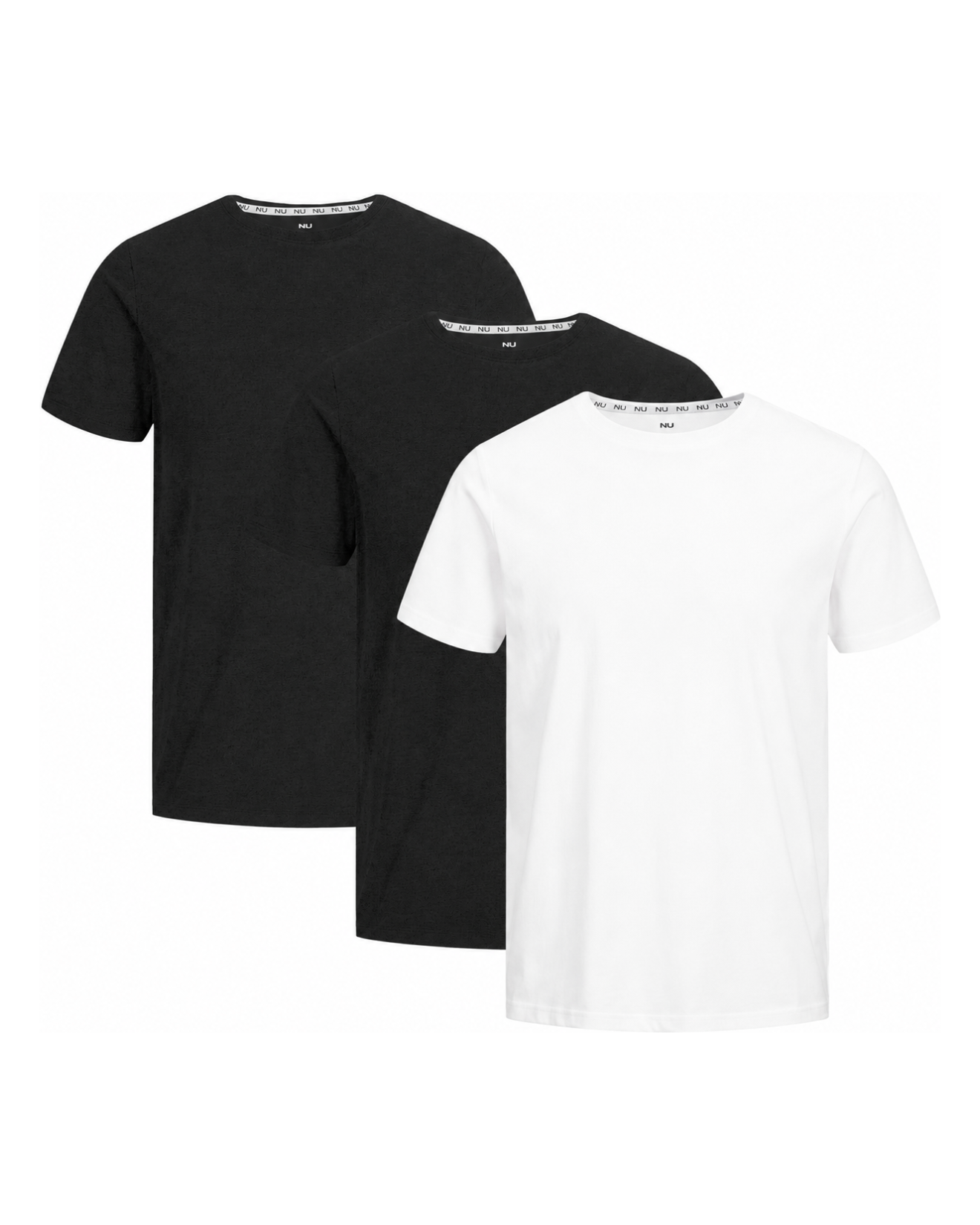3 t-shirts en bambou : Noir et blanc