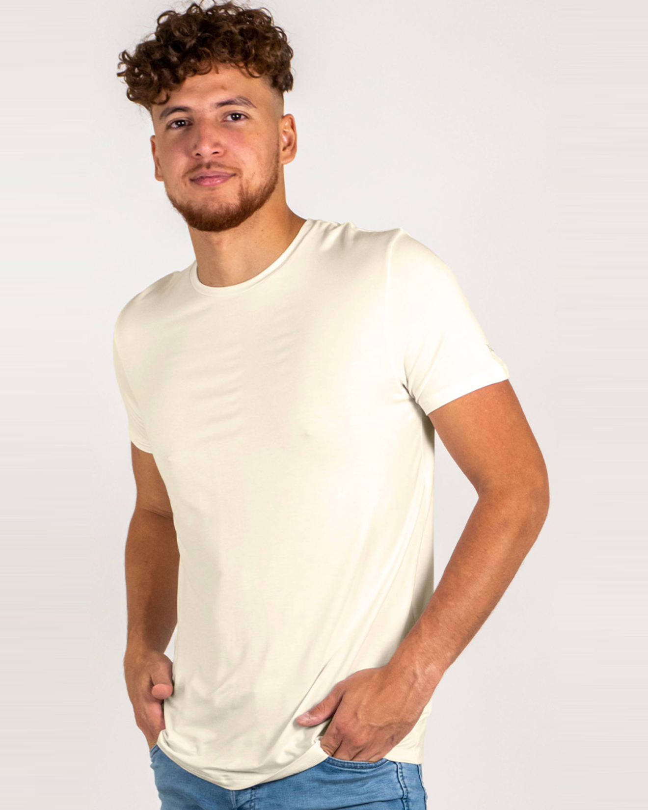 T-shirt blanc crème en bambou
