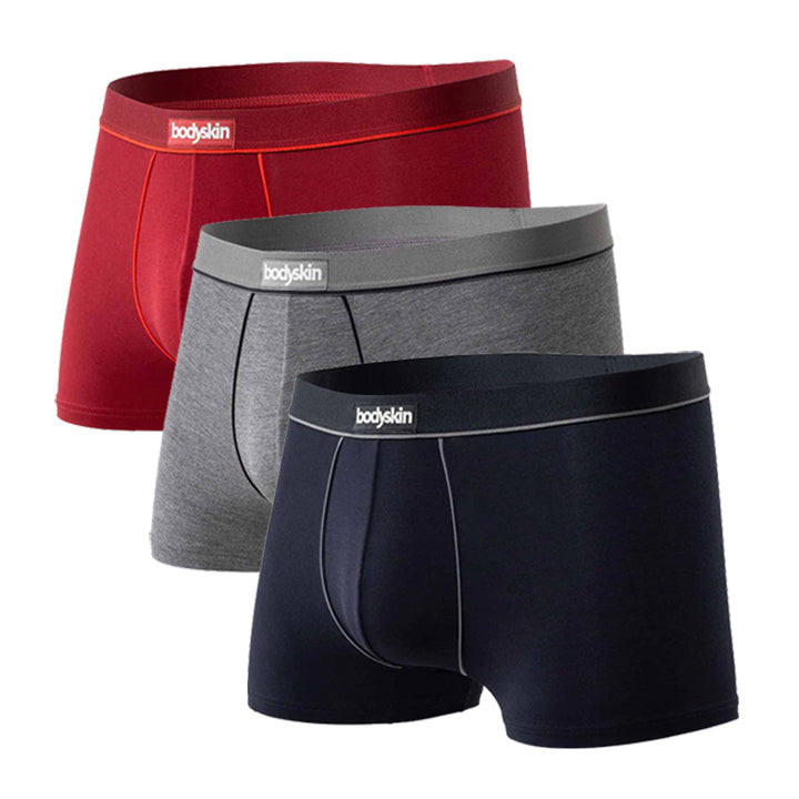 PACK DE 3 BOXERS DAILY : Gris mix, noir et rouge et bleu royal ...