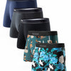 5 boxers courts Max 1X Noir, 1X Bleu marin, 1X Charcoal, 1X Cowboy et 1X Floral