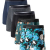 5 boxers Max 1X Noir, 1X Bleu marin, 1X Charcoal, 1X Cowboy et 1X Floral
