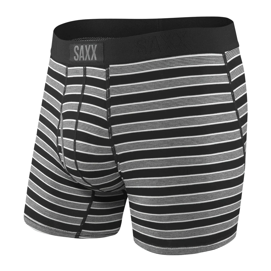Saxx - Ultradoux Boxer Brief : Black Crew Stripe
