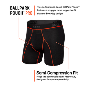 Saxx - Kinetic Light Compression Boxer Brief : Black/Vermillon