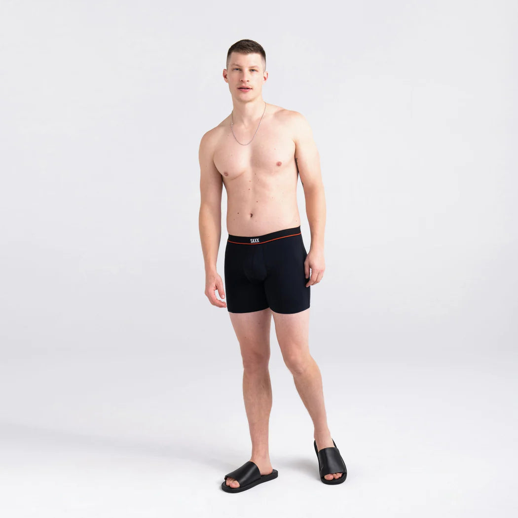 Saxx - Non-Stop Stretch Cotton Boxer Brief : Black