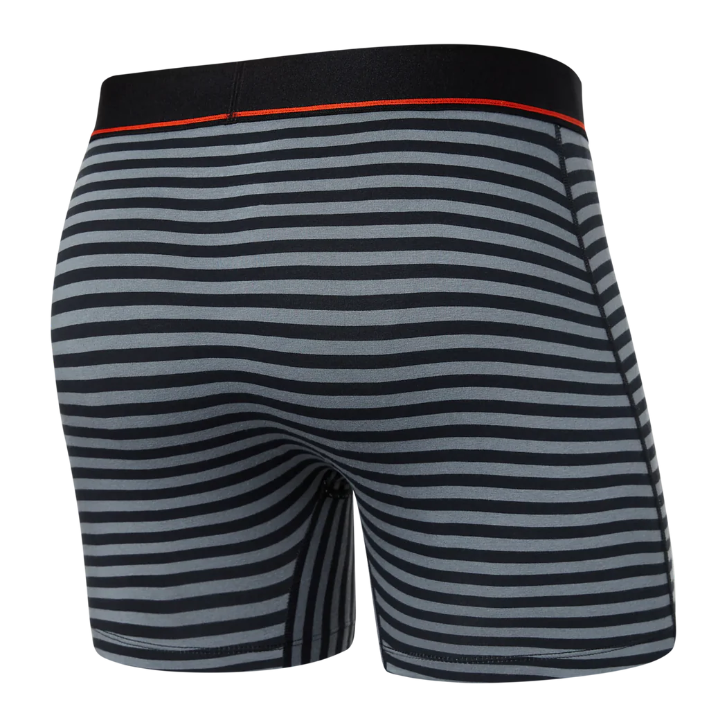 Saxx - Non-Stop Stretch Cotton Boxer Brief : Hiker Stripe-Grey