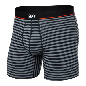 Saxx - Non-Stop Stretch Cotton Boxer Brief : Hiker Stripe-Grey
