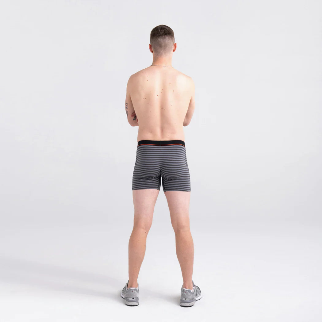 Saxx - Non-Stop Stretch Cotton Boxer Brief : Hiker Stripe-Grey
