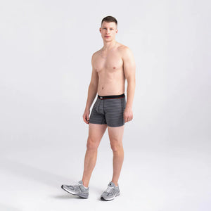 Saxx - Non-Stop Stretch Cotton Boxer Brief : Hiker Stripe-Grey