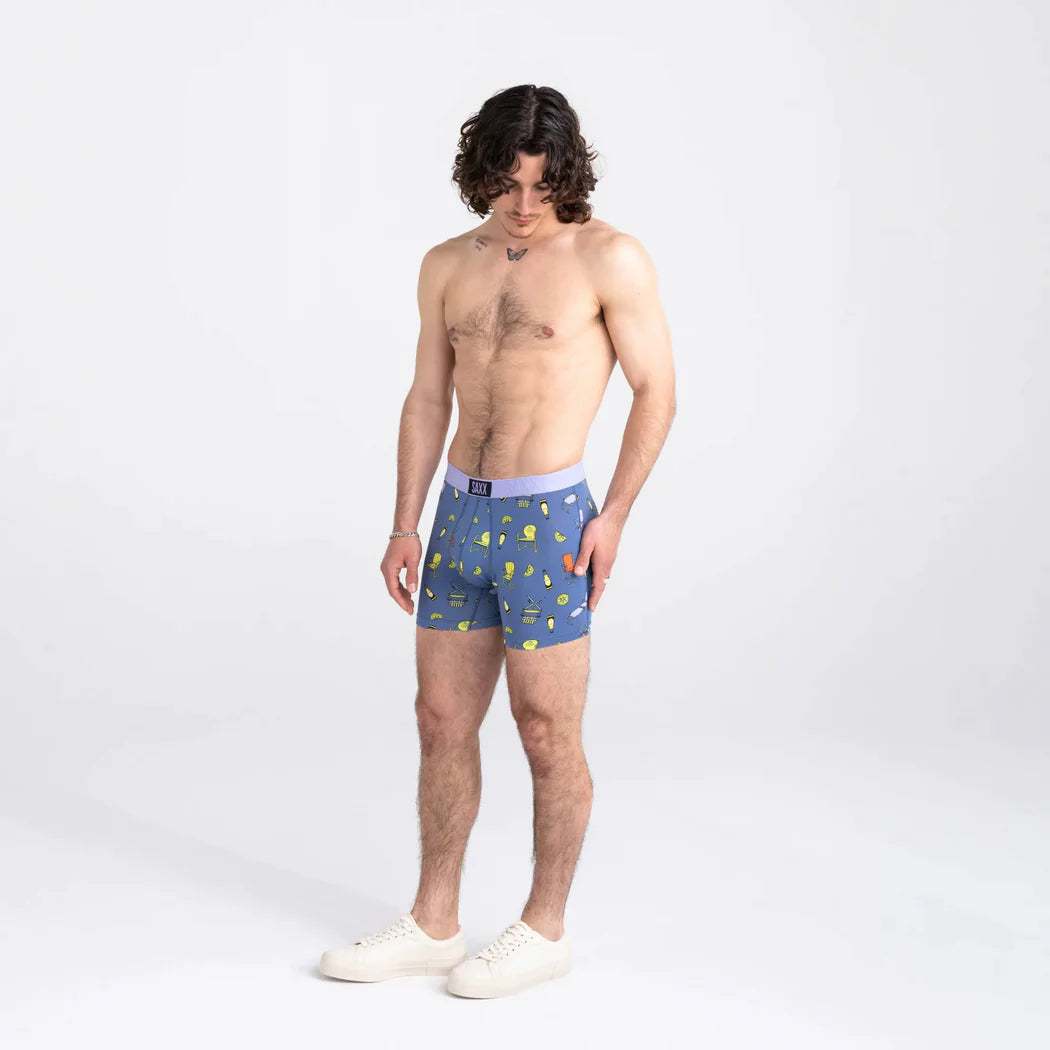 Saxx - Vibe Boxer Brief : lawnchairs & Limes- Blue