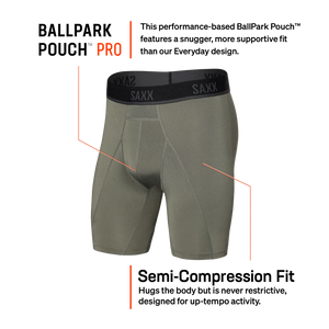 Boxer Long Saxx Kinetic Light Compression Cargo Grey