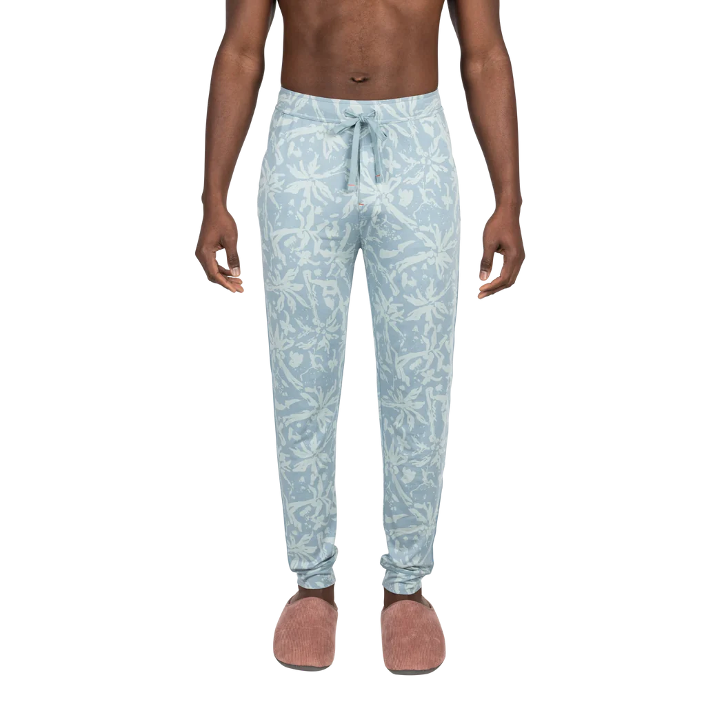 Saxx - Snooze Pants : Splash Palms - Desert Blue 