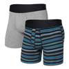 Pack of 2 Droptemp Cotton Boxers VIBRANT STRIPE/DARK GREY GREY