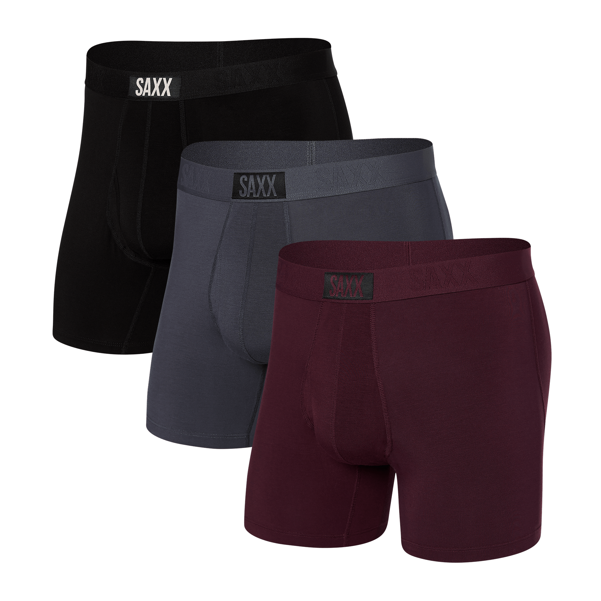 Pack de 3 boxers Ultra Plum/Turbulence/Black