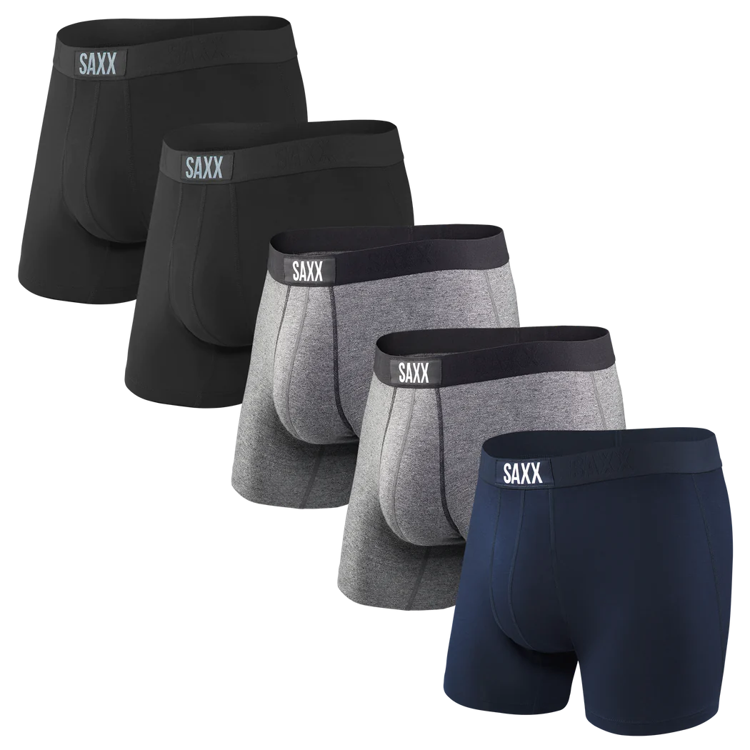 Pack de 5 boxers Saxx Vibe Ultradoux Black-Grey-Navy